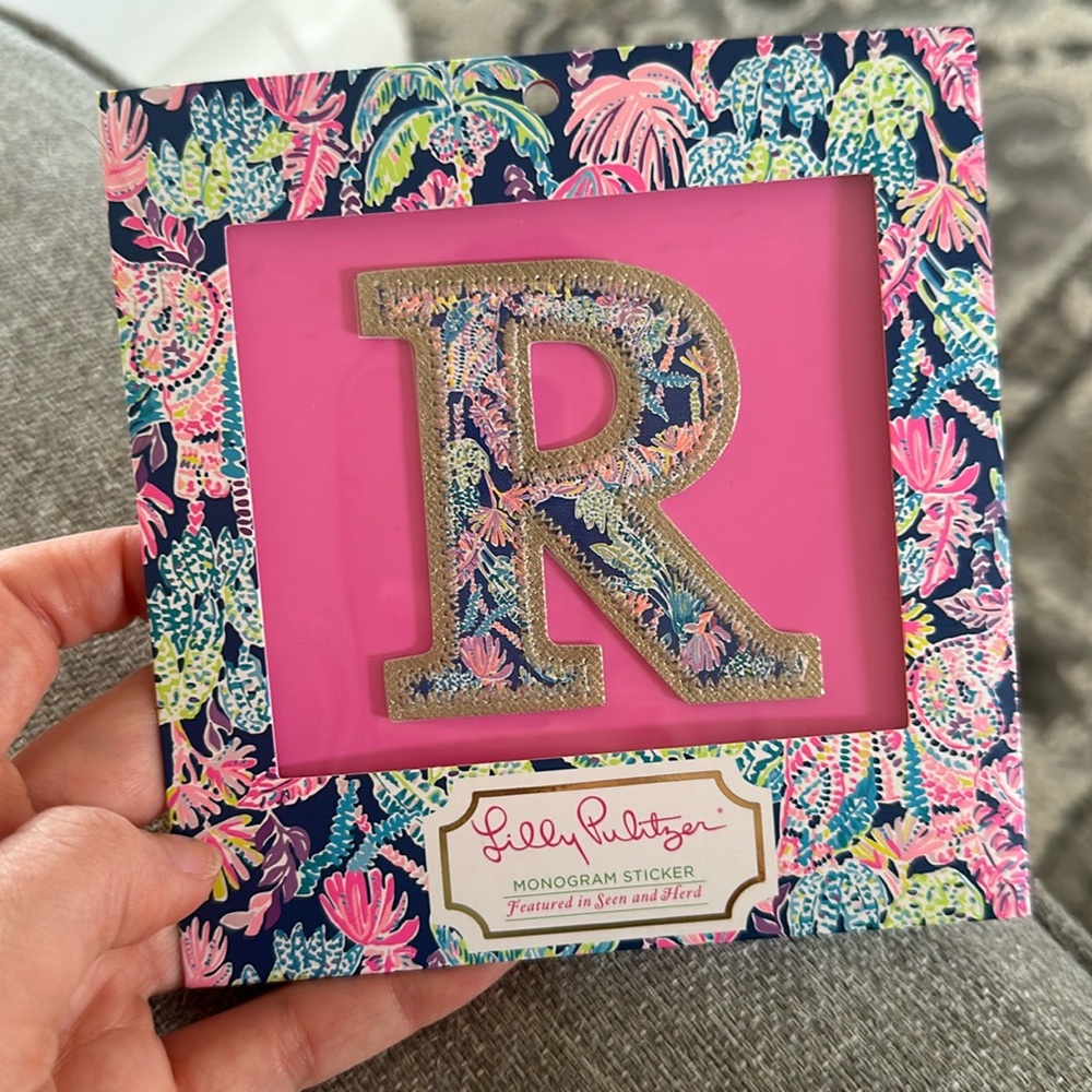 Lilly Pulitzer monogram sticker
